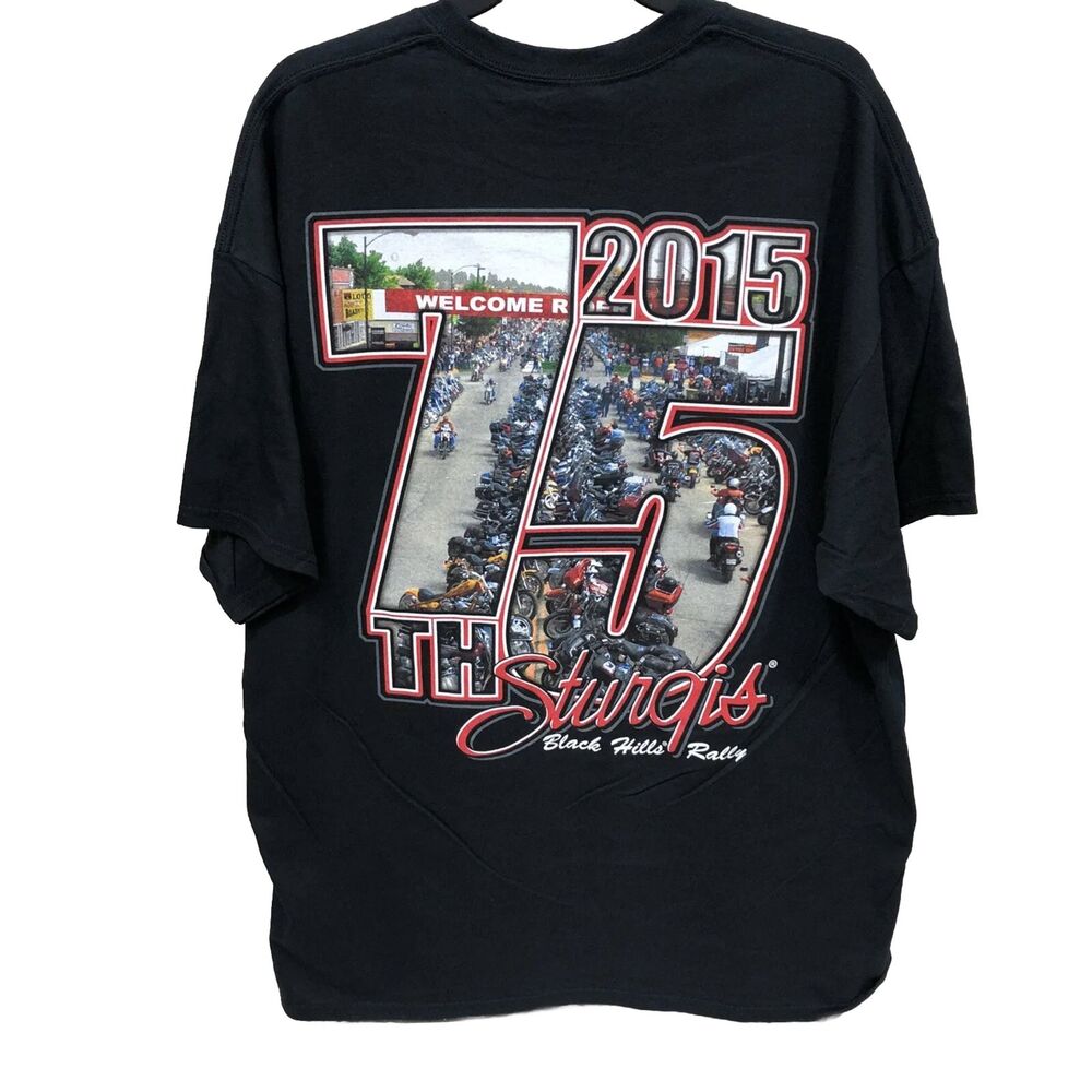 2015 STURGIS Indian Harley  Black Hills 75th Motorcycle Rally, T-SHIRT 2XL
